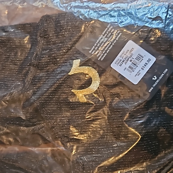 TRUE RELIGION LUREX SEAMLESS JUMPSUIT BLACK SIZE M/L - Picture 10 of 11